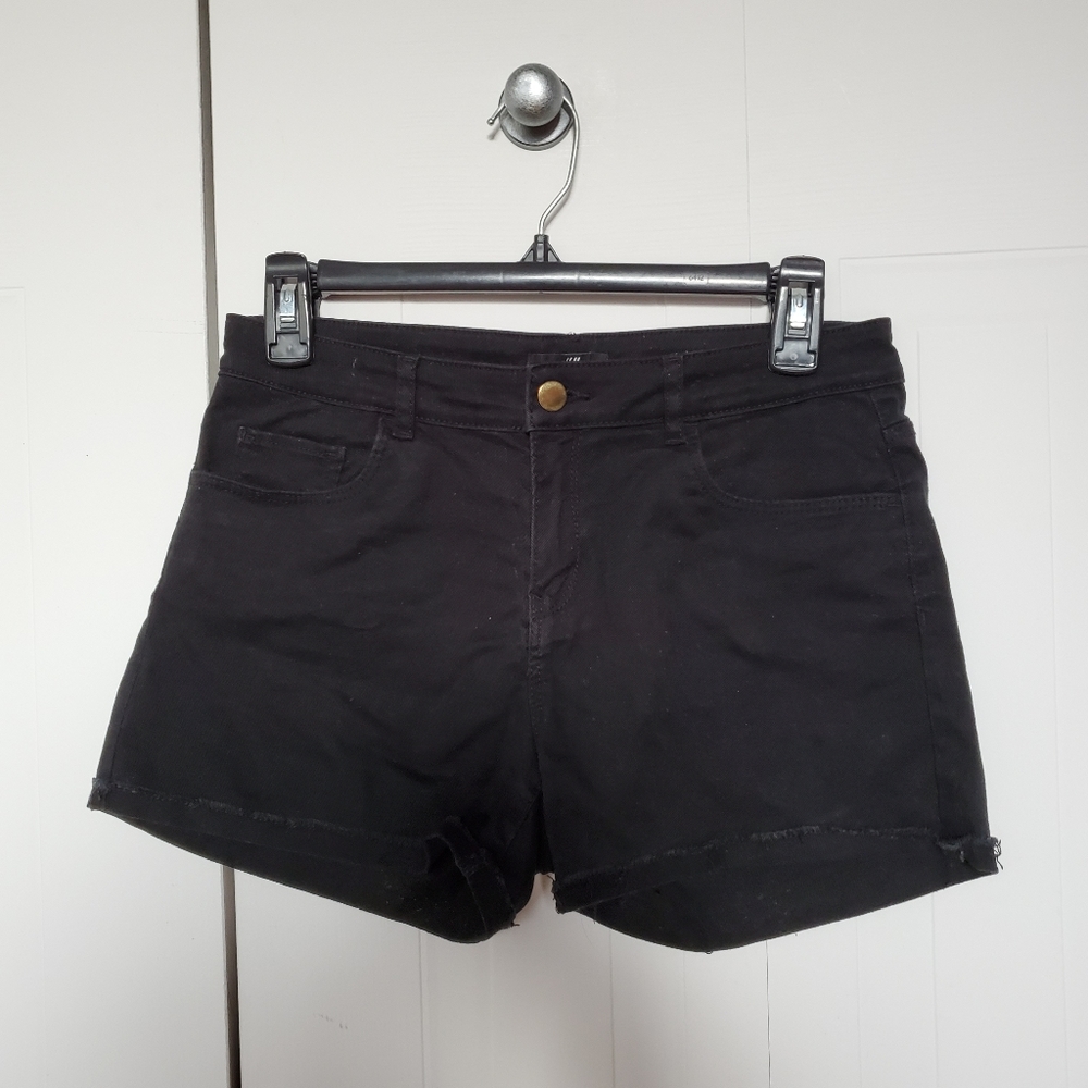 Black Cotton Shorts